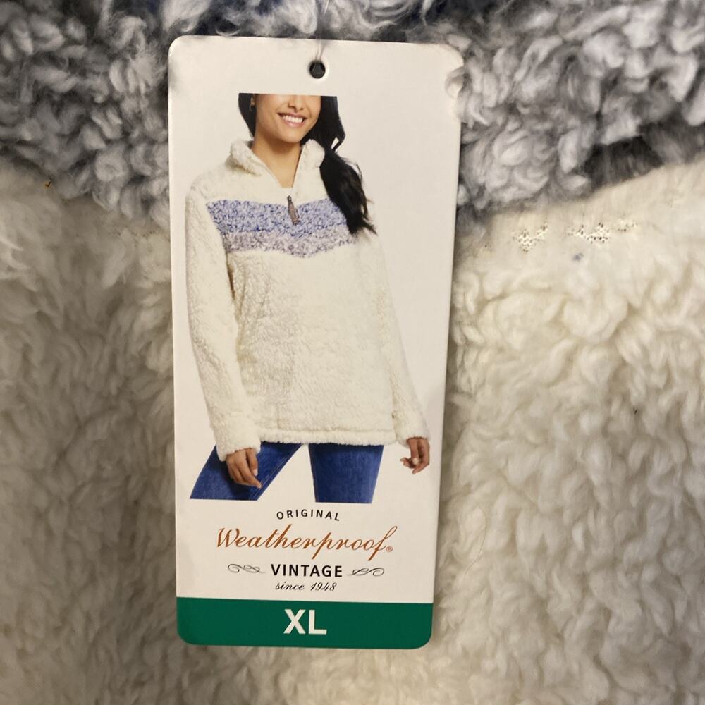 Weatherproof Vintage Ladies Sherpa 1/4 Zip Pullover Jacket SZ X LargeChevron NWT - Picture 4 of 7